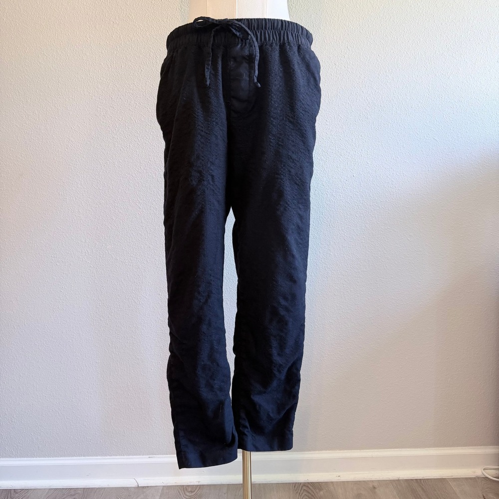 Banana Republic Vitale Barberis Canonico Wool Flannel Tapered Pants Mens Black M